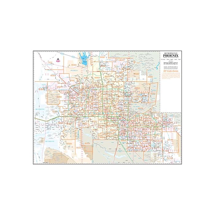 Buy Metropolitan Phoenix ZIP Code Arterial and Collector Streets Jumbo