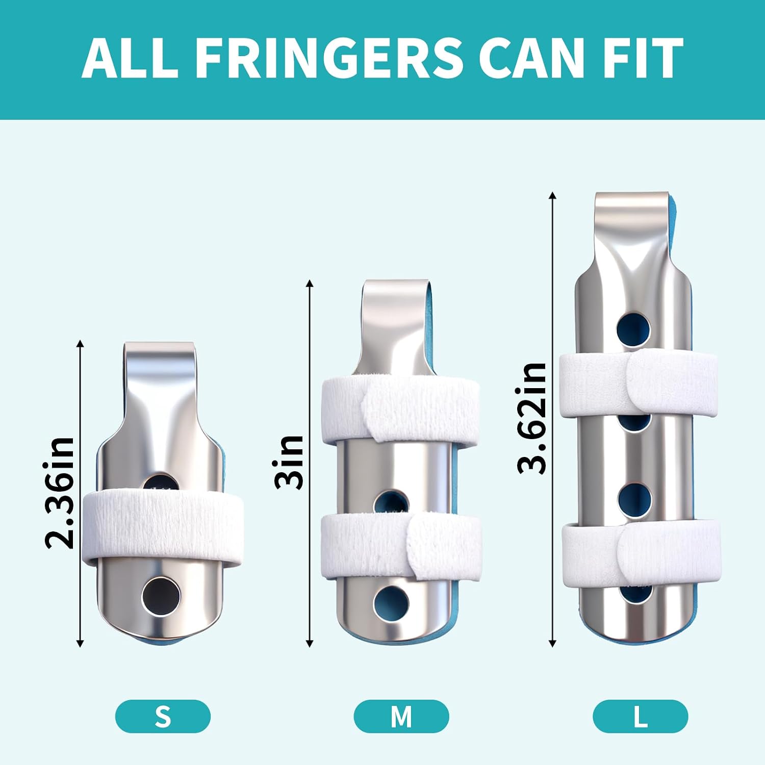 ENLUNTRA Finger Splint, 2PCS Finger Support Brace Finger Stabilizer for Broken Fingers Straightening Arthritis Knuckle Immobilization, L