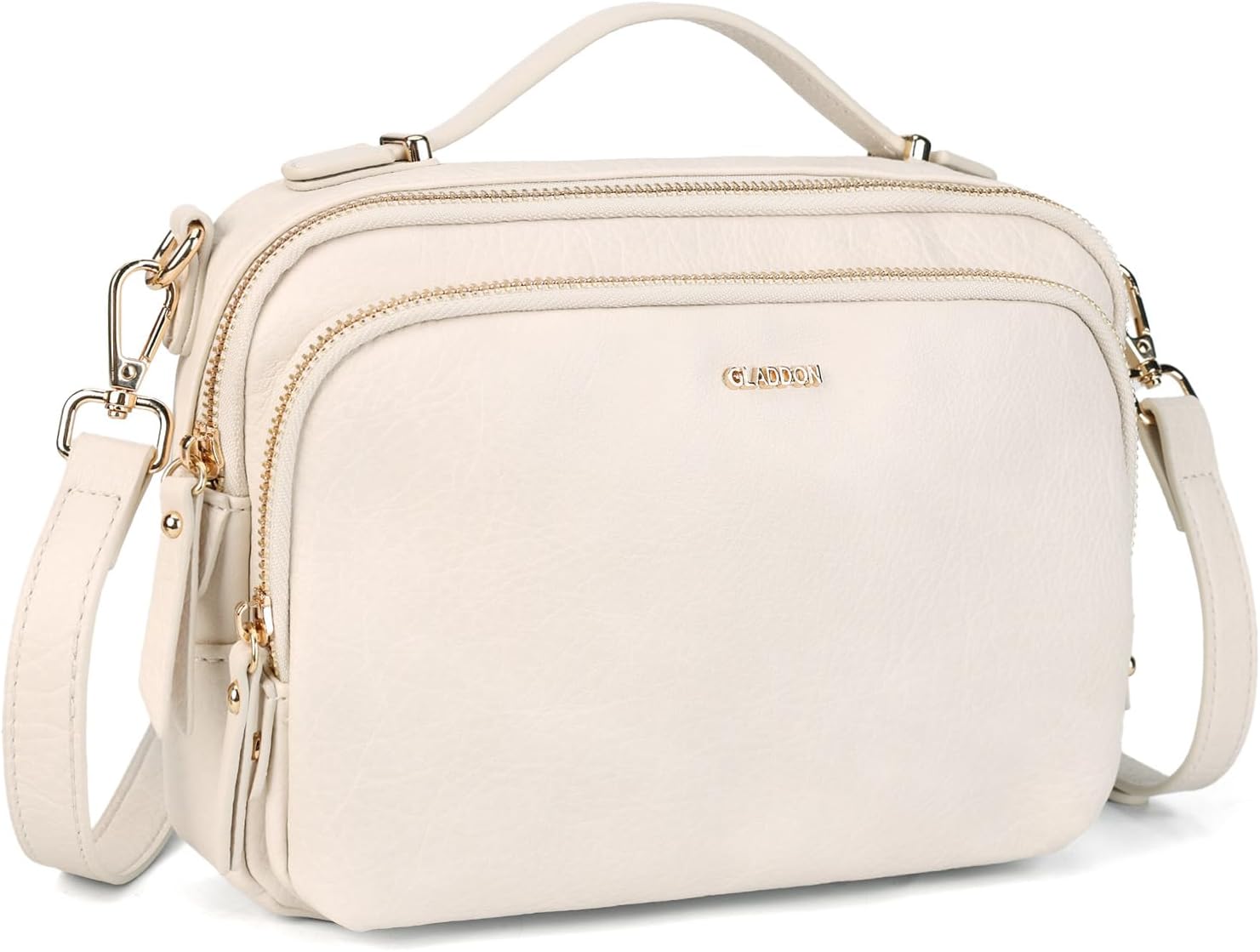 GLITZALL Multi Pockets Crossbody Bags for Women Small Top Handle Purse Satchel and Medium Pocketbooks | Fit A5 Notebook, Pad Mini, Soft Vegan Leather