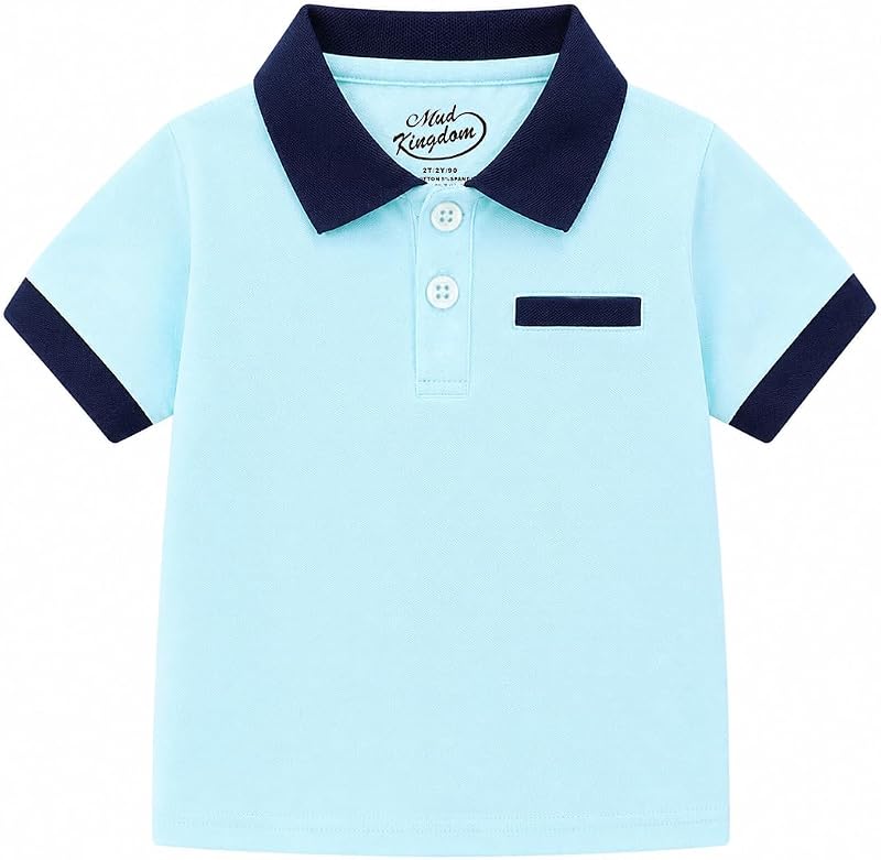Mud Kingdom Boys Polo Shirt Short Sleeve School Uniform Pique Polo Summer