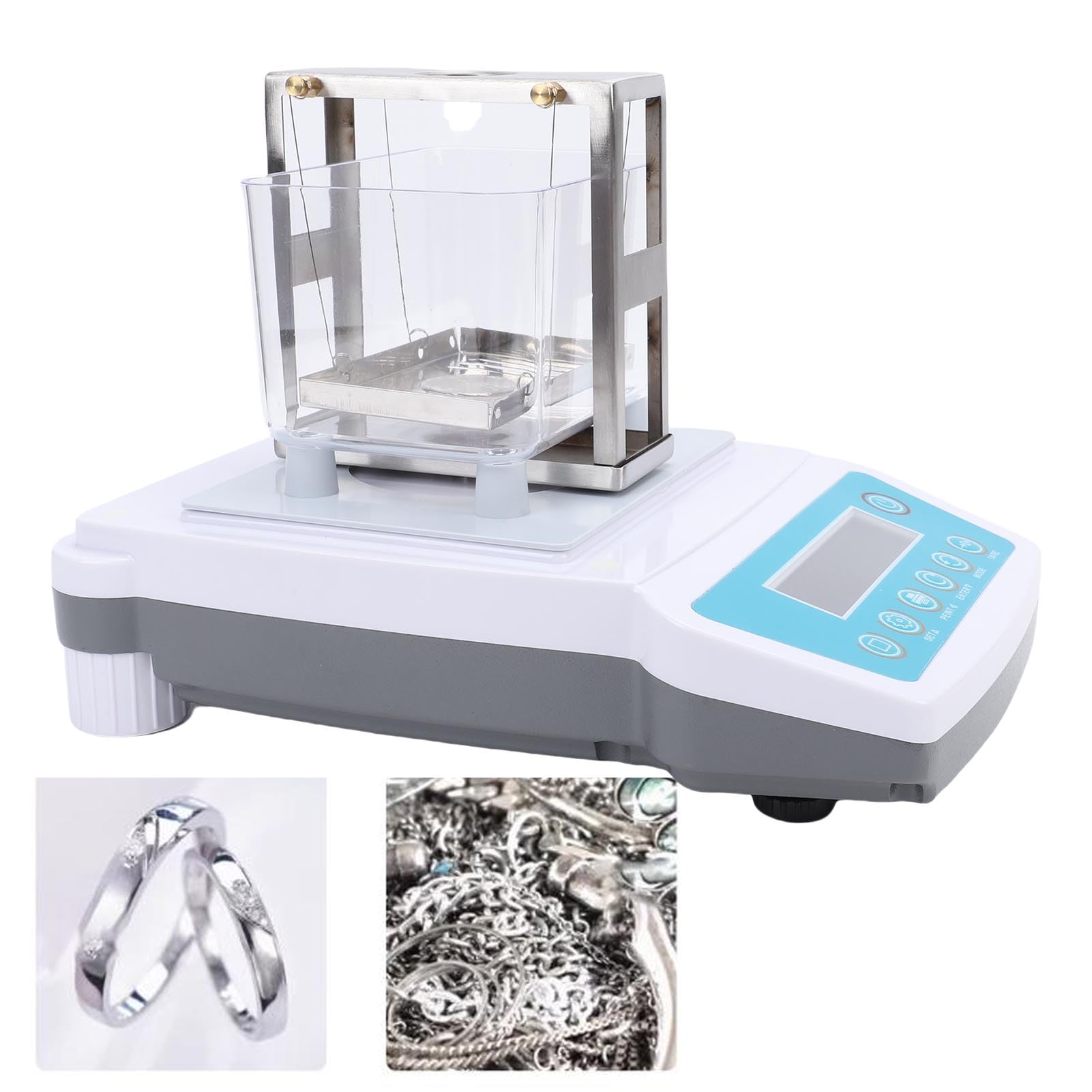 Kommerzielles Gold-Reinheitsgehalt-Detektor-Kit, Elektronisches Golddichte-Testgerät, Edelmetall-Testanalysator, für PT, Silber, Legierung, 300 G/0,01 G (EU-Stecker 220V)