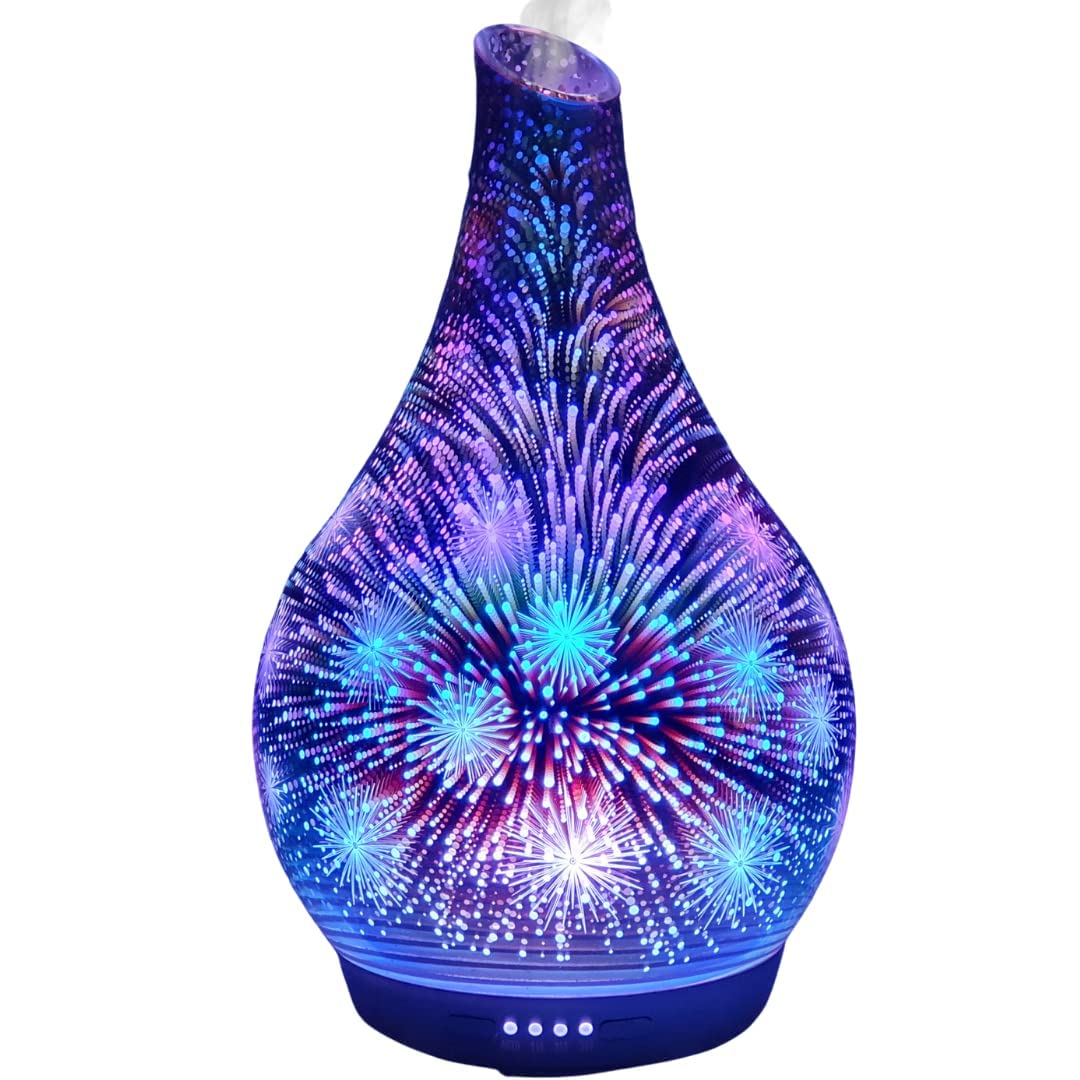 Cello Firework 3D Ultrasonic Diffuser - Oil Diffuser And Humidifier - An Aromatherapy Diffuser To Pair With Essential Oils Or Use As An Led Lamp - Electric 3D Diffuser