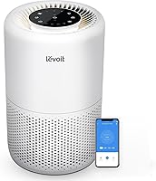 Levoit Core 200S-P Smart HEPA Air Purifier, AHAM Verified, Voice Control, Sleep Mode for Bedroom, 140 sq ft, White