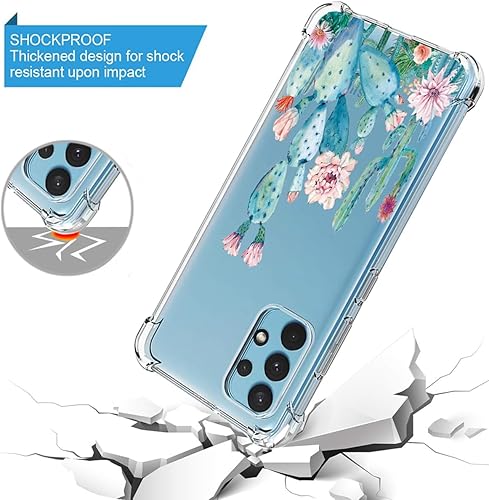 Miniatura 7 de Funda para Galaxy A32 4G, Samsung A32 4G SM-A325F Funda para niñas y mujeres, funda protectora delgada de TPU suave y flexible transparente para