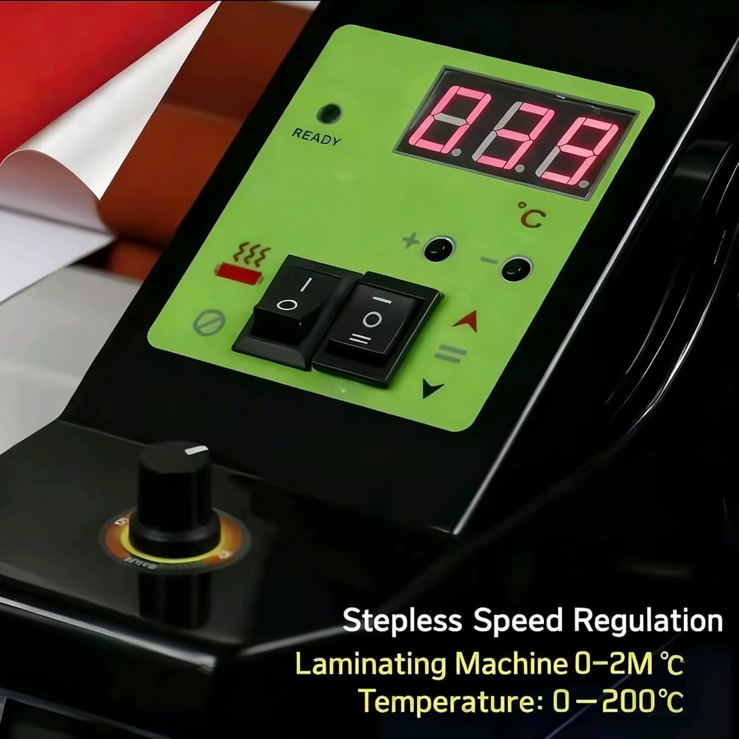 Laminator folii na zimno i gorąco, komercyjny laminator dwustronny A3/A4, maks. szerokość 350 mm, regulacja temperatury 0-200°C, 3-minutowe nagrzewanie wstępne do laminowania termicznego, do użytku