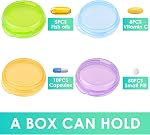 Cobee 7PCS Boîte de l'organisateur de petite pilule, cas de conteneur de pilules de voyage Mignon Détenteur quotidien de pilule de stockage de médicaments Mini Pill Organizer Portable for Purse Pocket Slipcase Vitamine Fish Oil Suppléments Earplug