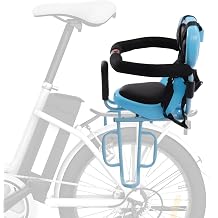 Kids Bike Seat, Rear Mounted Baby Bike Seat with Safety Belt U-Shaped Guardrail Foot Pedal, Bike Seat for Toddler 6 Months -6 Years, Blue