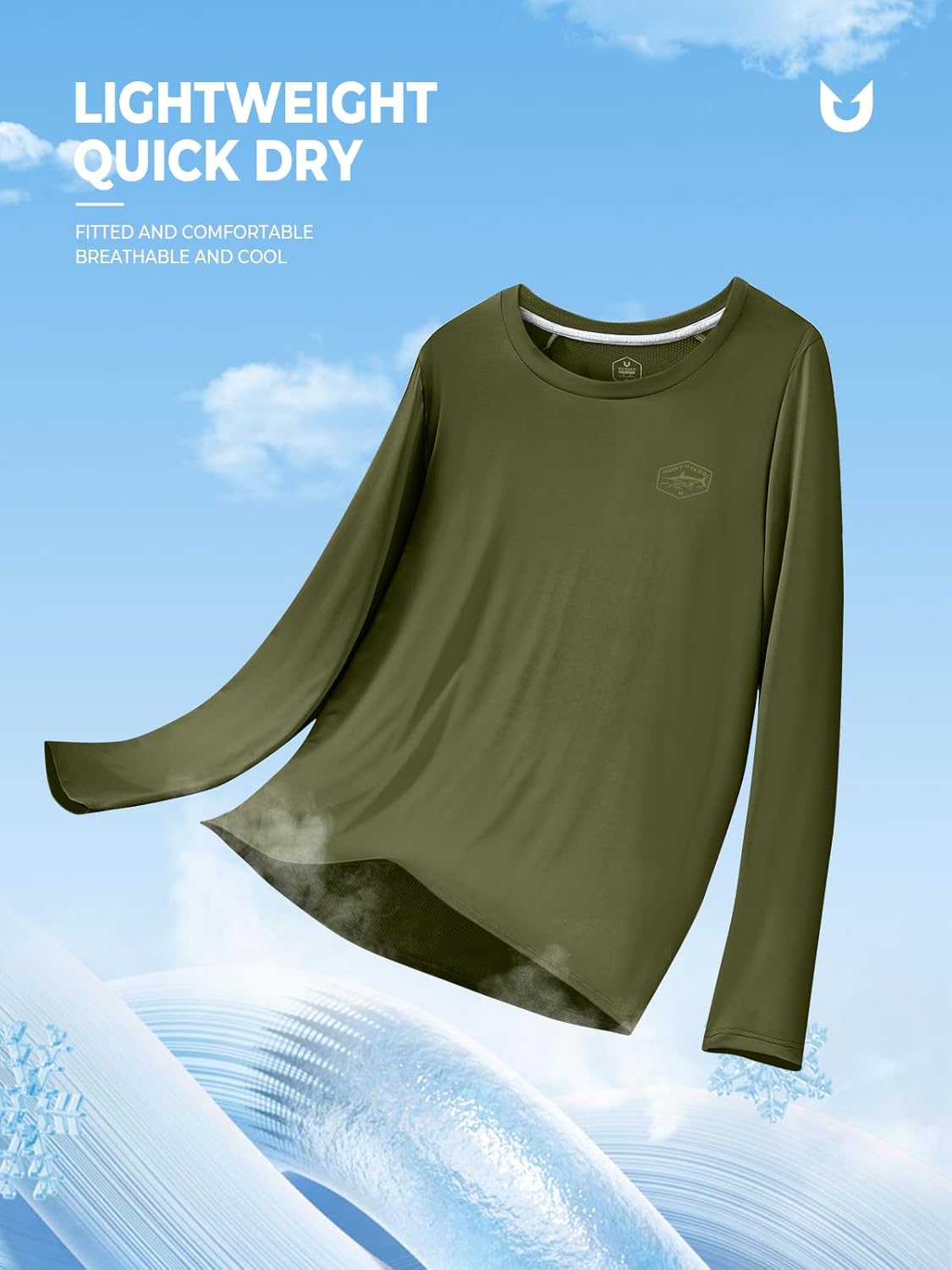 NORTHYARD Men's Sun Protection Shirts Long Sleeve Swim Beach Rash Guard SPF UV UPF 50+ Fishing T-Shirt Quick Dry Lightweight - Image 5