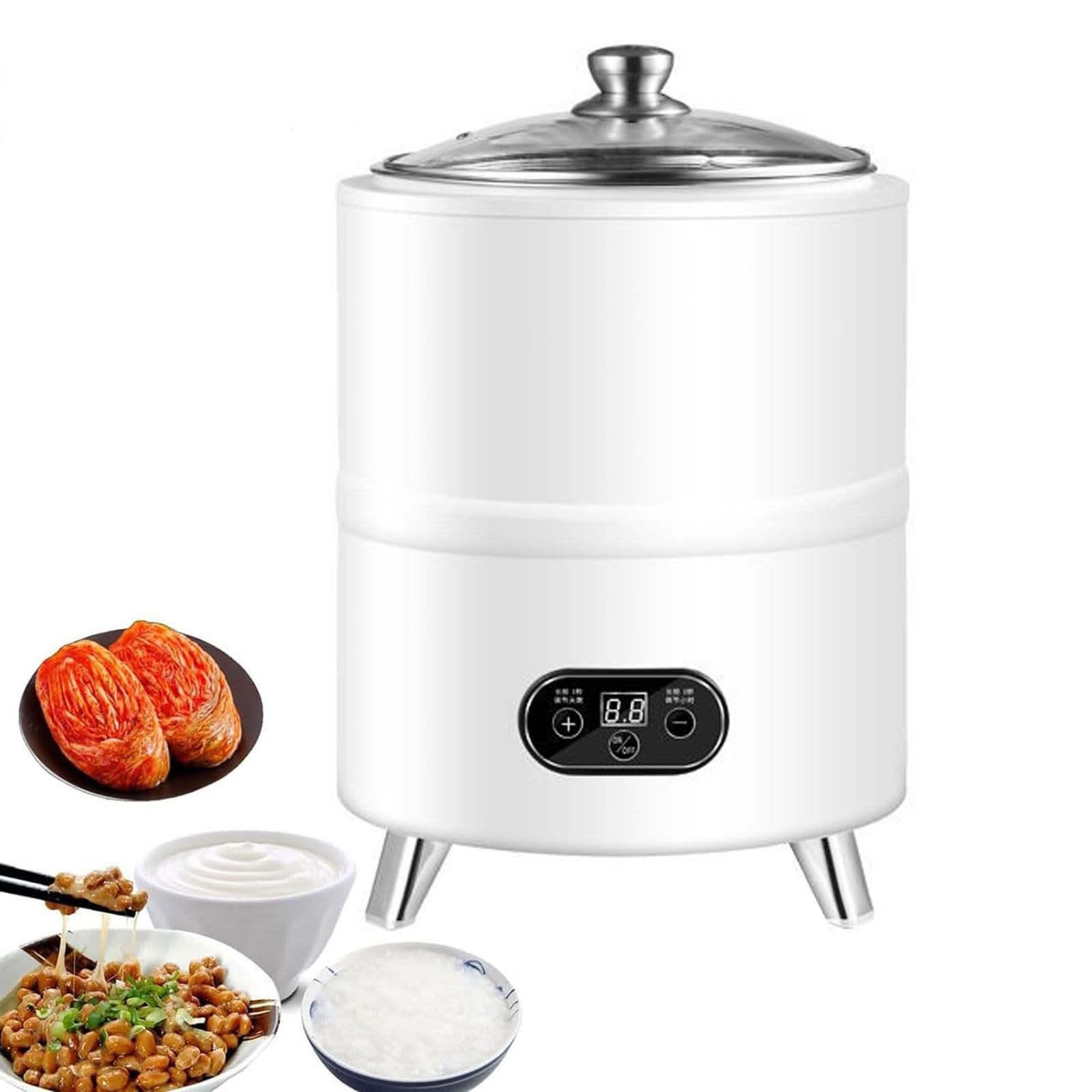 Yogurtera comercial,Máquina automática de fermentación de yogur de 400 W con control de tiempo y temperatura,Fermentador eléctrico de incubadora de yogur casera de 8L/12L,para vinagre de frutas,yogur(