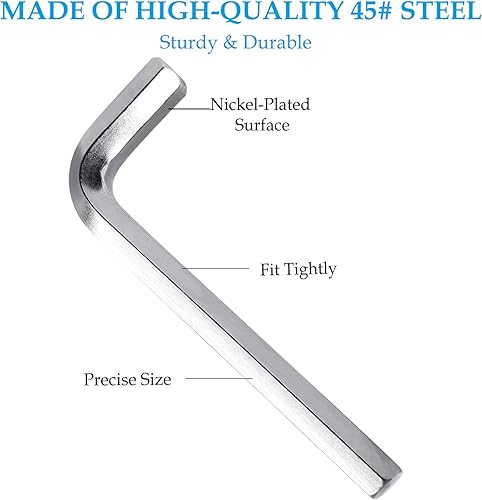 Miniatura 4 de Bivethoi Juego de llaves hexagonales métricas Allen en forma de L de 2 piezas de 0.472 in