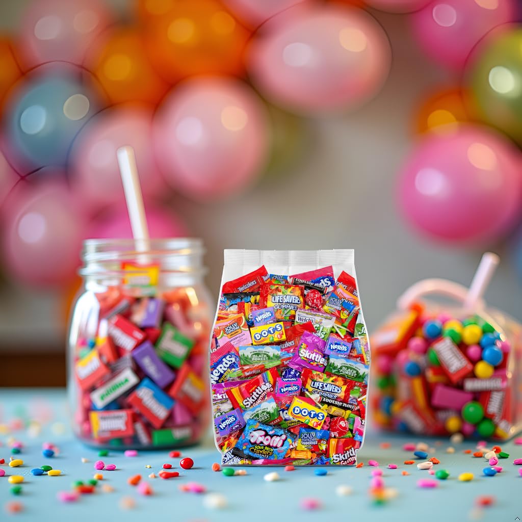 Bulk Candy Variety Pack 5lb - Bulk Candy Individually Wrapped - Assorted Candy Bulk Pack for Party Favors, Pinata Stuffers, Office Snacks & Parade Variety Candy Assortment - 5 Pound Bag of Candy
