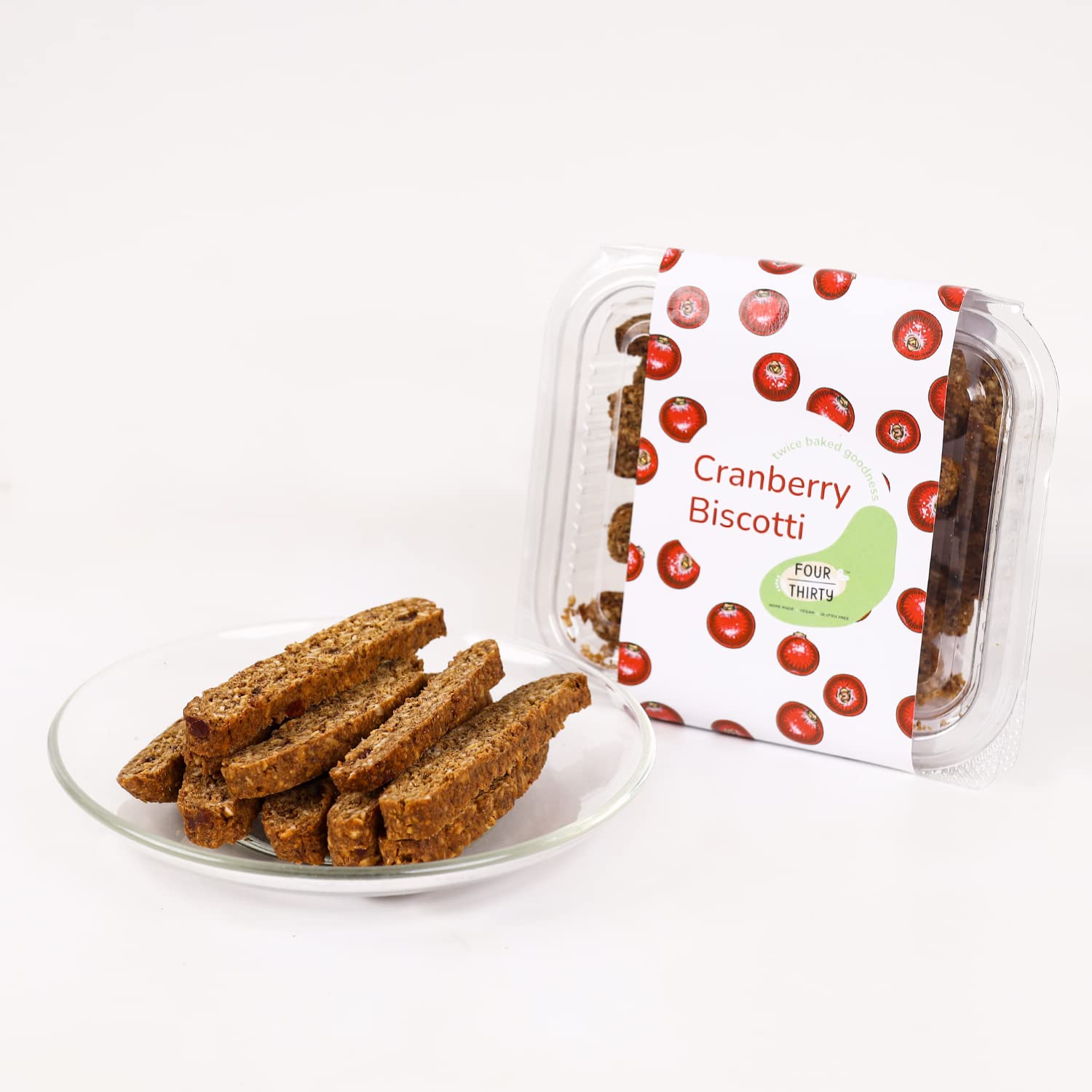 FourThirty Cranberry Biscotti | Tasty Healthy Snacks | Gluten-free Snacks | Made with Coconut Sugar | Vegan | Sugar-free | No preservatives | 2 x 100 g | Pack of 2 (B0BH8F25HP) Amazon Price History, Amazon Price Tracker