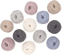 Vista 9 de Pullu - Juego de 3 madejas de hilo de lana de alpaca bebé y merino (150 gramos) de peso worsted - Procedencia directa de Perú - Celestialmente suave