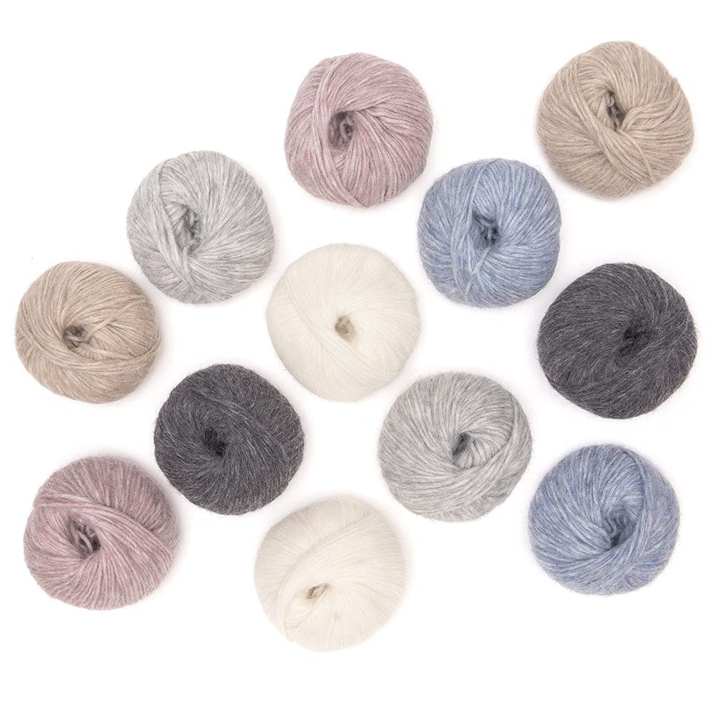 Pullu Baby-Alpaka-Merinowolle, Set mit 3 Knäueln (150 g) Kammgewicht, direkt aus Peru, himmlisch weich und perfekt zum Stricken und Häkeln (Mandel-Latte)