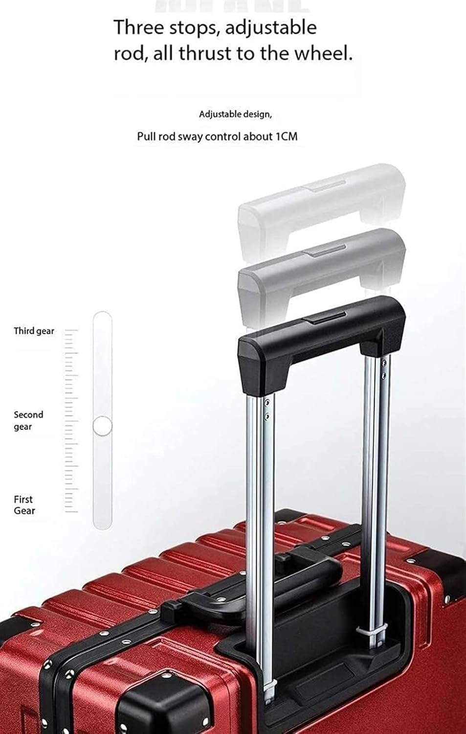 Valigia da Trasporto con Telaio in Alluminio per Bagagli rigidi per PC con Ruote girevoli e Custodia da Viaggio Portatile con Lucchetto TSA