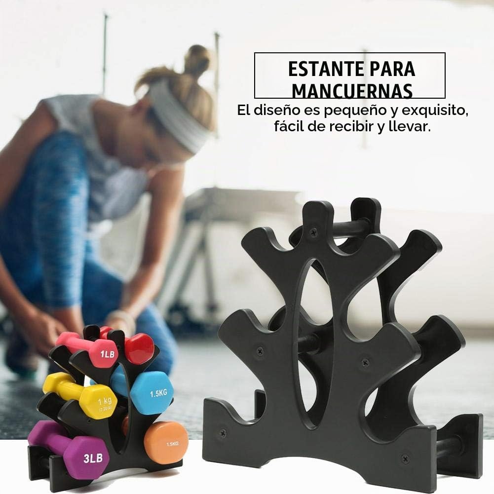almacenamiento con mancuernas, soporte 3 niveles para torre peso mano varios niveles Soporte torre peso mano varios niveles para organización gimnasio