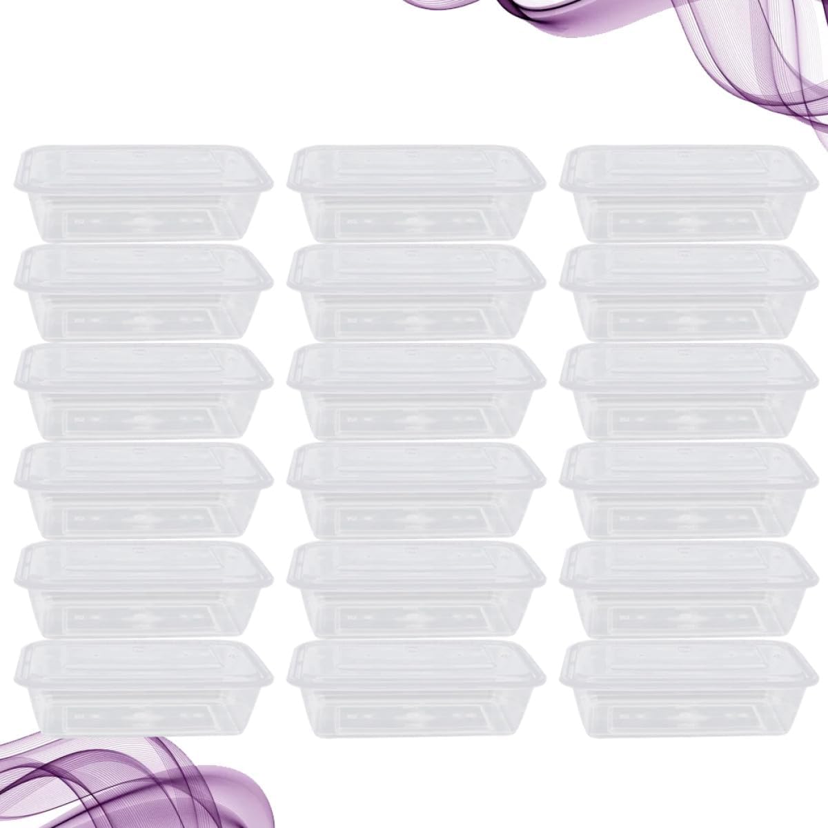 50pcs Transparent Disposable Food Containers Heat Resistant Carry Out Boxes for Restaurants Food Trucks Parties Lunch Storage Meal Prep