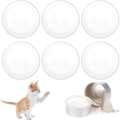 KALIONE 6 Pcs Dog Food Can Covers Lids - 75 mm Reusable Can Covers for Canned Goods or Pet Dog Cat Food Saver