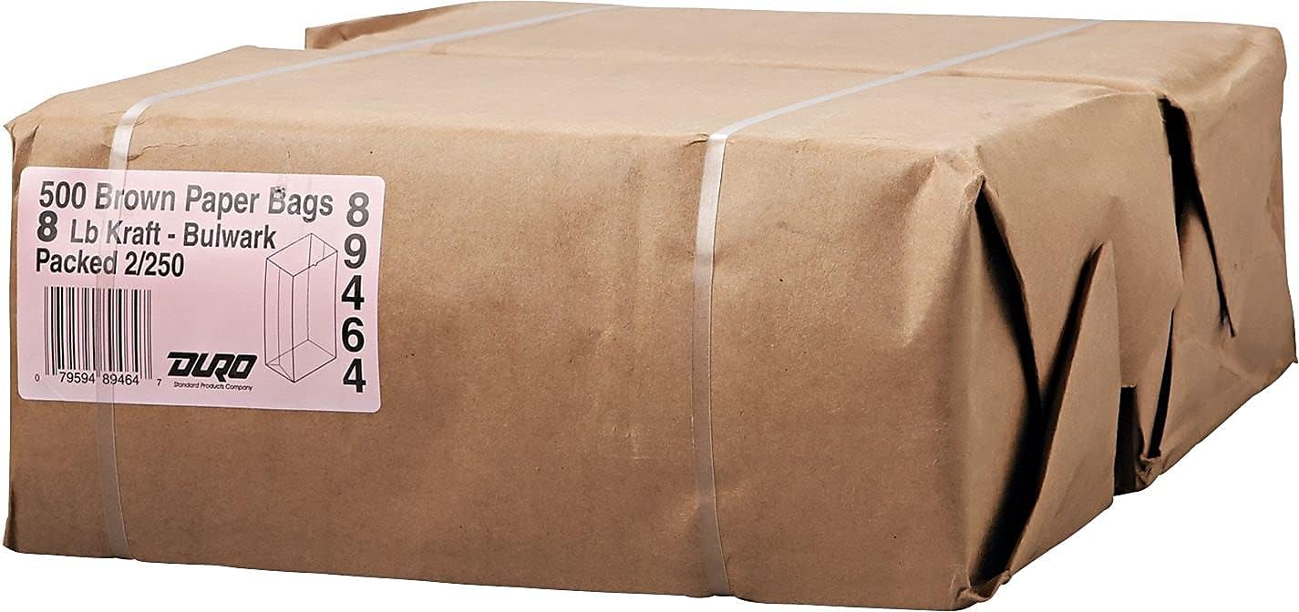 General GX8500#8 Paper Grocery, 57lb Kraft, Extra-Heavy-Duty 6 1/8x4 1/6 x12 7/16, 500 bags