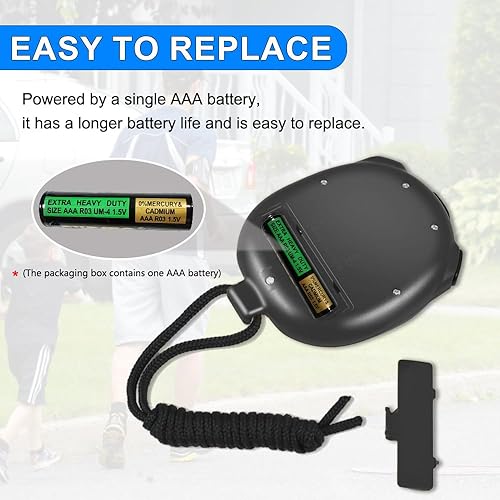 Miniatura 3 de Cronómetro con cuenta regresiva, cronómetro digital de operación simple para deportes, cuenta regresiva, botón de alarma de sonido, batería AAA