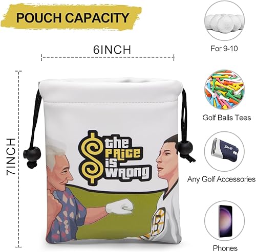 Miniatura 5 de Bolsa de golf para objetos de valor, bolsa de cuero para camiseta de golf con cierre de cordón, bolsa portátil para pelotas de golf, accesorios de