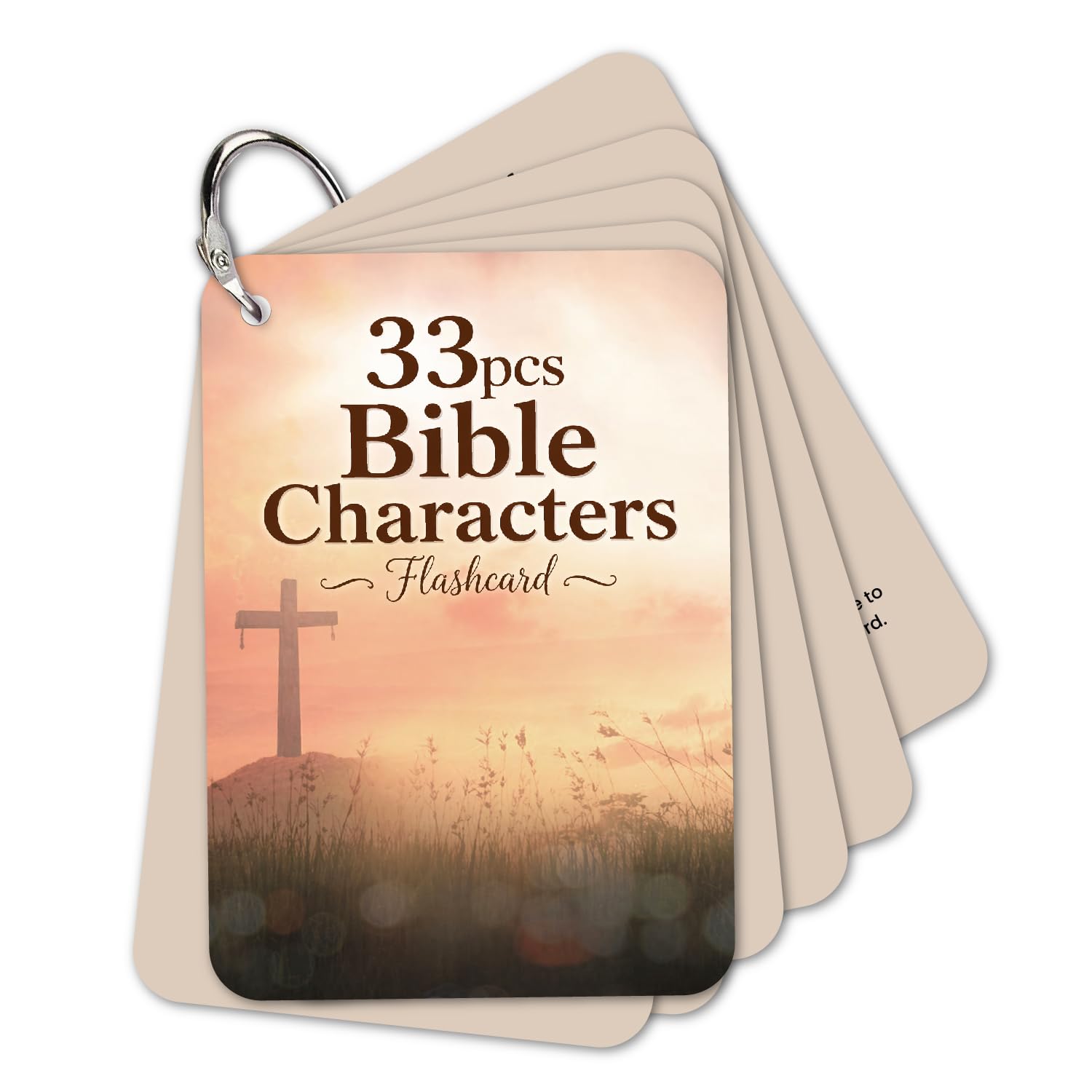 33 Pcs Bible Character Flashcards for Kids | Educational Christian Cards with Binder Ring | Bible Story Learning Materials, Sunday School Supplies, Religious Educational Toys-image-21