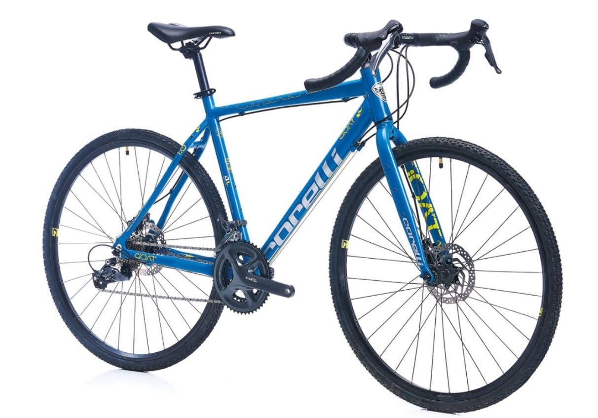 Corelli Goat 1.0 Gravel Bike, marco de aluminio, neumáticos de 700 x 35 c, cambio de 16 velocidades