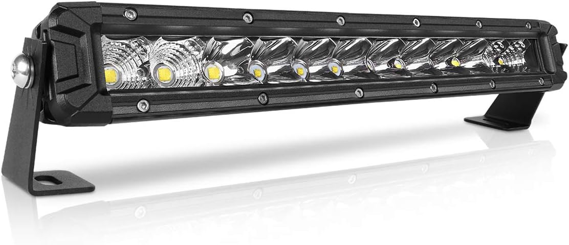 12 Inch LED Light Bar Single Row Flood & SpotBeam Combo 10000LM Off Road LED Light Bar Driving Light for Pickup SUV ATV UTV Truck Roof Bumper