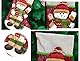 byou Nikolausstrumpf,Weihnachtsstrumpf Baumwolle und Leinen Große Öffnung mit weihnachtlicher Stickerei für Weihnachtsbaum Kaminwand Dekorationen