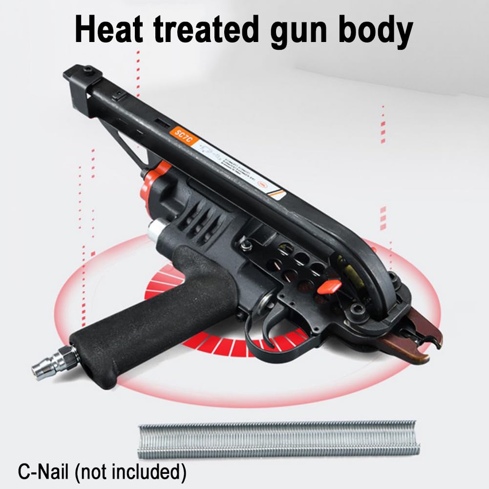 Pistola neumática de anillo de cerdo, herramienta de alicates de aire para jaulas de alambre, cercas y fabricación de asientos, eficiente y duradera para varias aplicaciones, fácil de usar, compatible