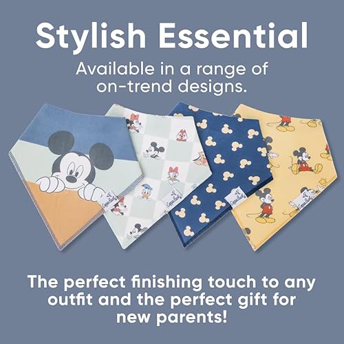 Miniatura 71 de Copper Pearl Paquete de 4 baberos de algodón suave para babeo y dentición, baberos absorbentes para bebés niñas y niños, ajustables para adaptarse a