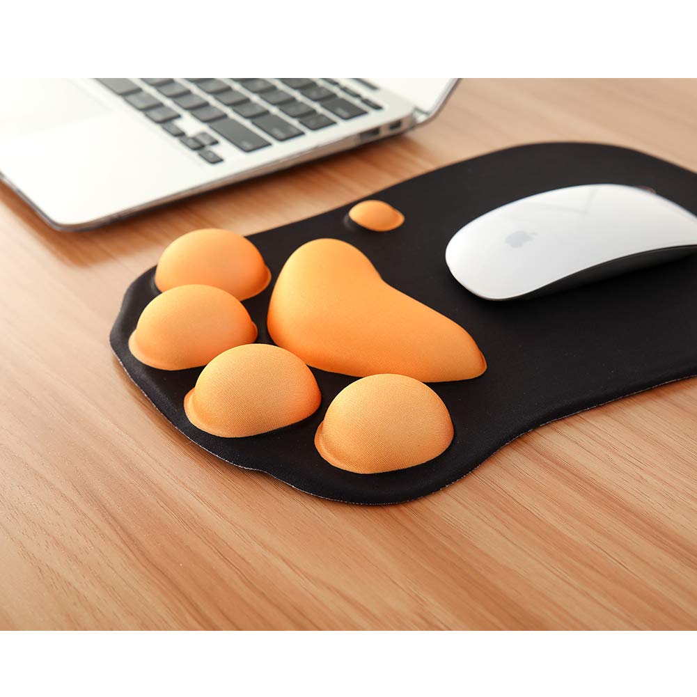 TULGIGS Cute Cat Paw Non Slip Mouse Pad with Wrist Support Soft Silicone Wrist Rests Ergonomic Comfort Computer Mouse Mat Desk Decor 11.55
