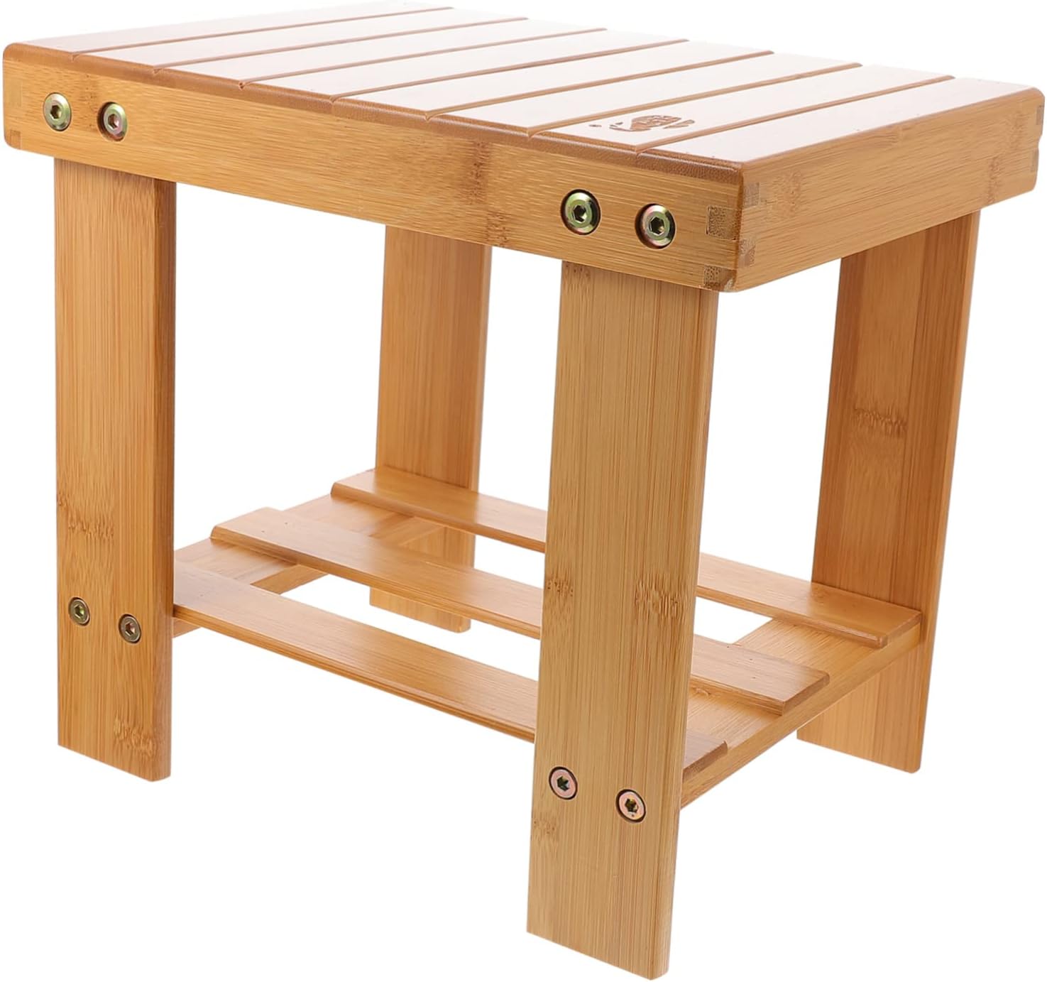 Mini Bamboo Stool for Boys and Girls Brown Low Stool for Laundry and Home Use Simple Design 1-Piece