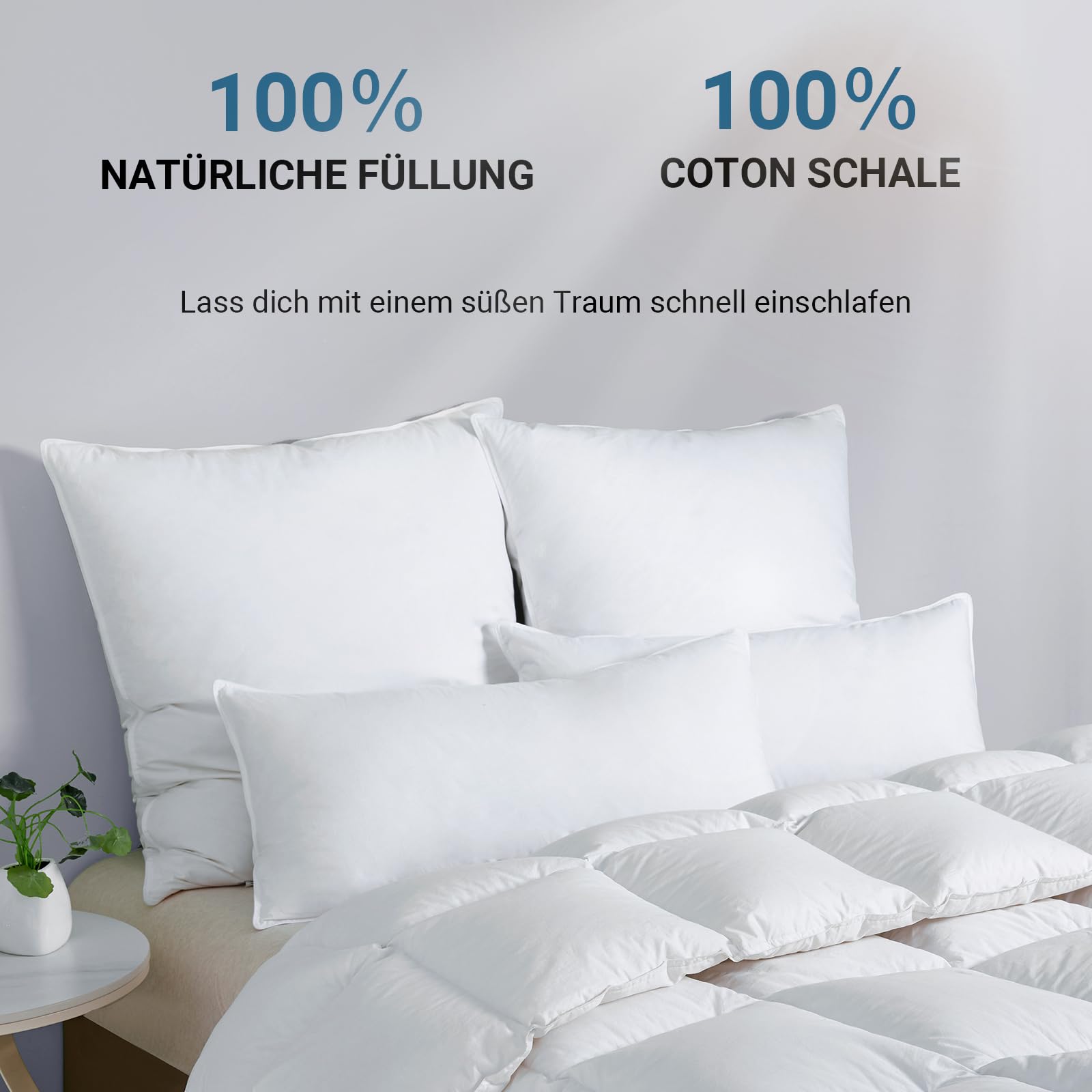 DREAMSTAR Cuscino 40x80 Cm Premium, Imbottitura 650g, Rigido Con Cerniera Regolabile, Lavabile 60°, Antiacaro
