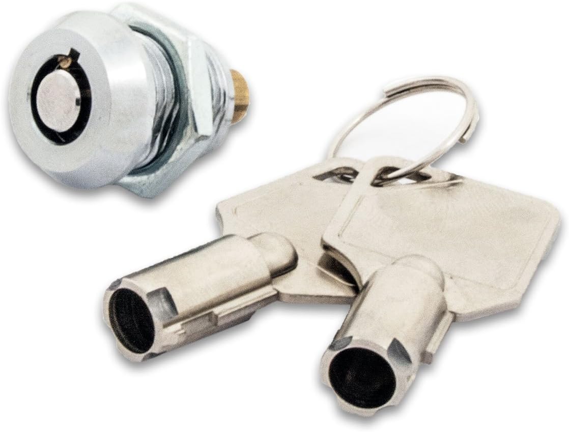 FJM Security MEI-2615B-KD Miniature Tubular Push Locks with Chrome Finish, Keyed Different