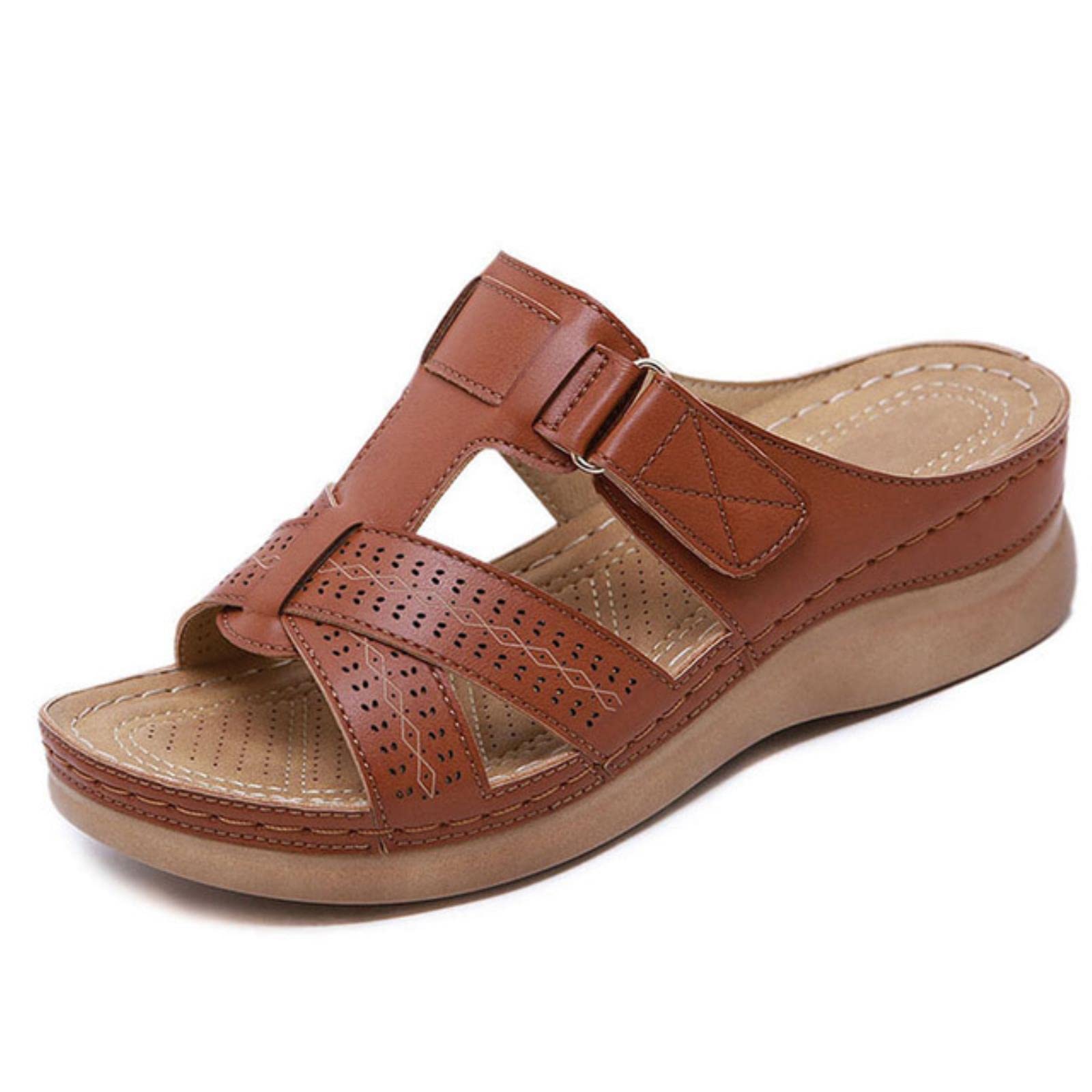 Sandales compensées orthopédiques pour femme au style vintage unique