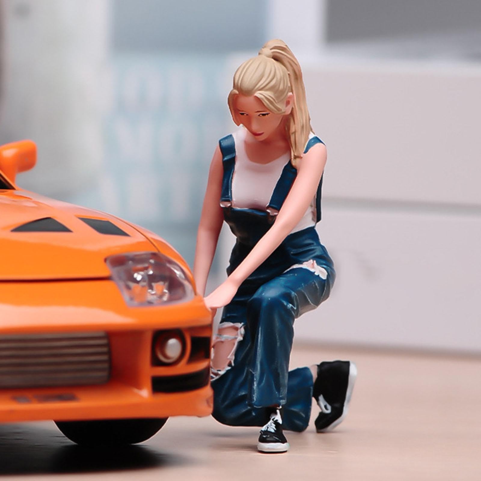 Amazon.co.jp: RNXRZANK 1/24 Miniature Figure Female Auto Mechanic
