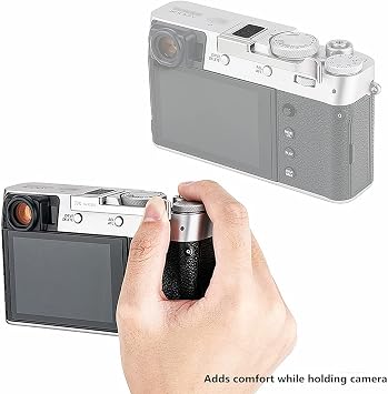 JJC Deluxe Metal Thumb Up Grip for Fujifilm X100VI Fuji X-E4 XE4 X-E3 XE3 X100V X100F X100T Thumb Rest Support Silver, Not Affected The Use of Thumb Wheel
