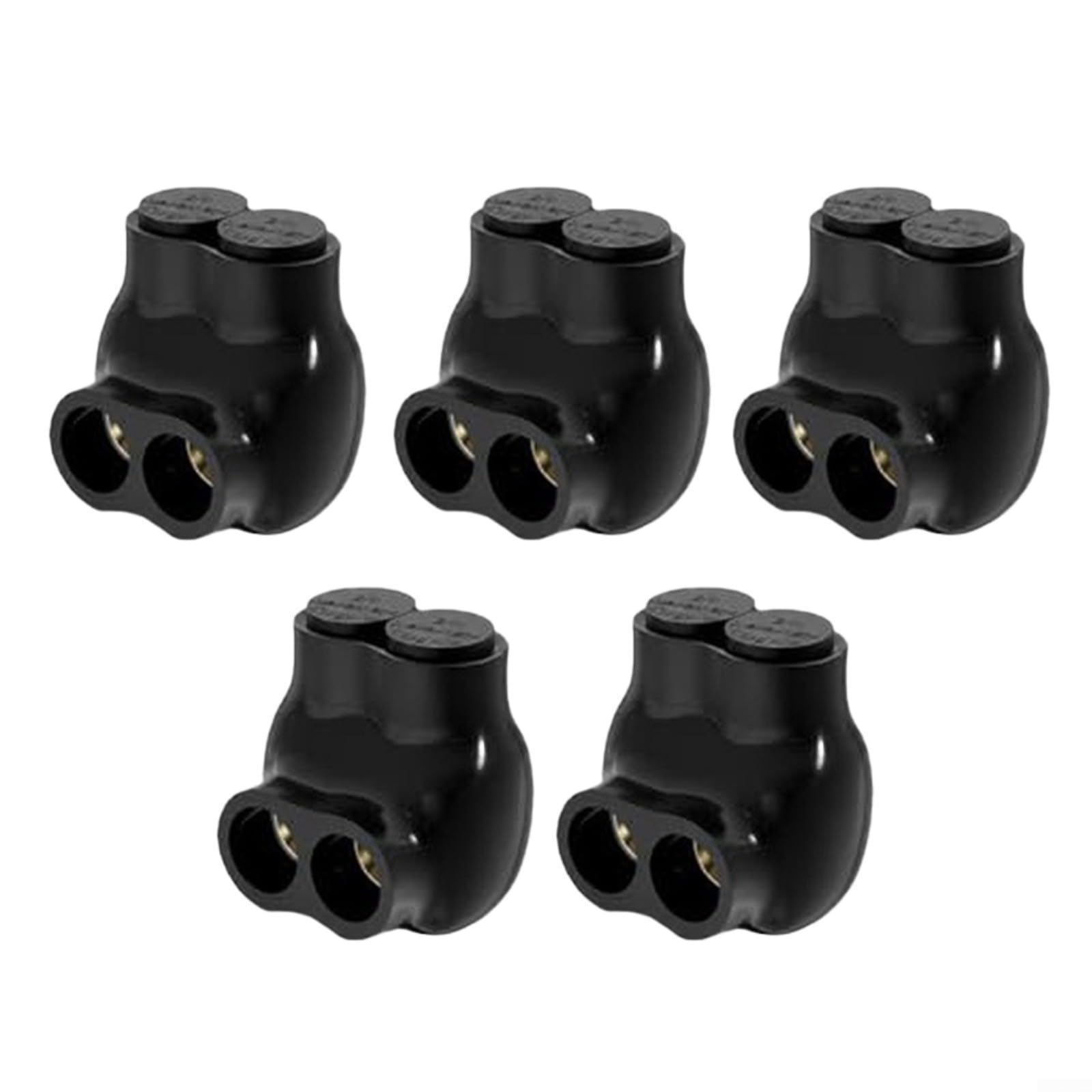 Connettori isolati per cavi 2/0-6 AWG (5 pezzi), certificati UL per fili Al/Cu, con inibitore di ossido, morsetto di derivazione multiplo ignifugo 600 V per connessioni di alimentazione sicure, nero