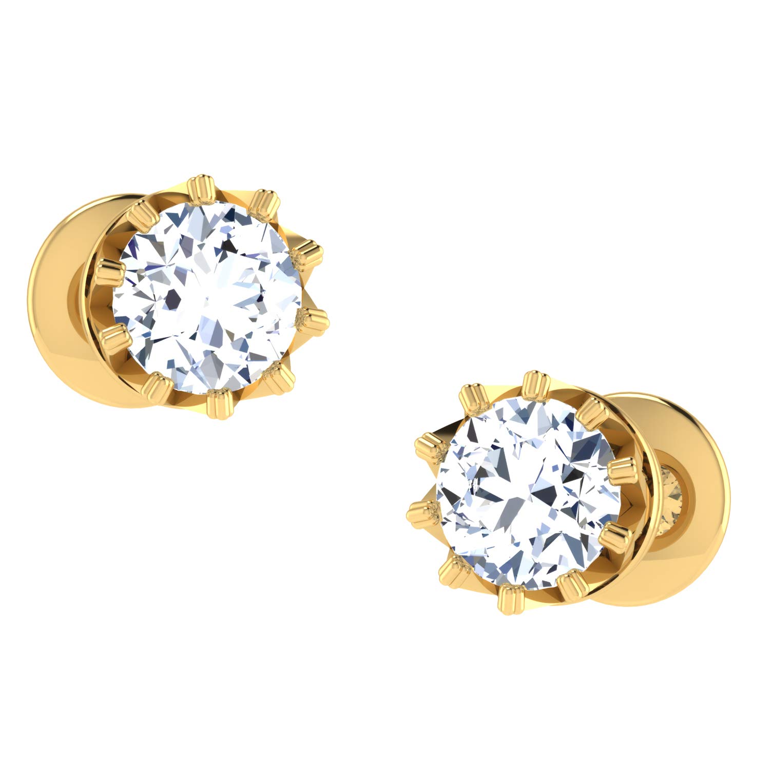 14KT/18KT Yellow/White/Rose Gold Stud Earrings for Girls and Women