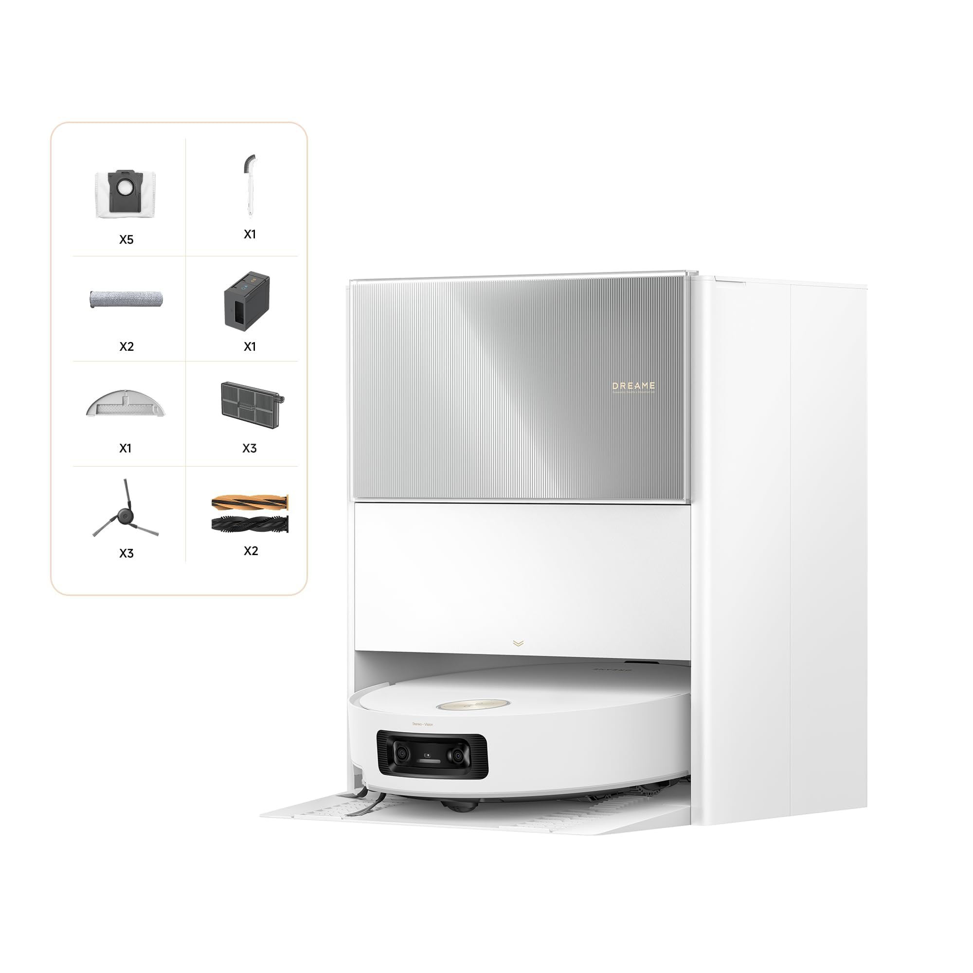 DREAME Aqua10 Ultra Roller Complete Robot Aspirapolvere, Autopulizia Rullo, Supera Ostacoli da 8cm, Auto-Svuotamento, Aspirazione 30.000 Pa, Evita Oltre 240 Oggetti, Controllo Vocale Intelligente