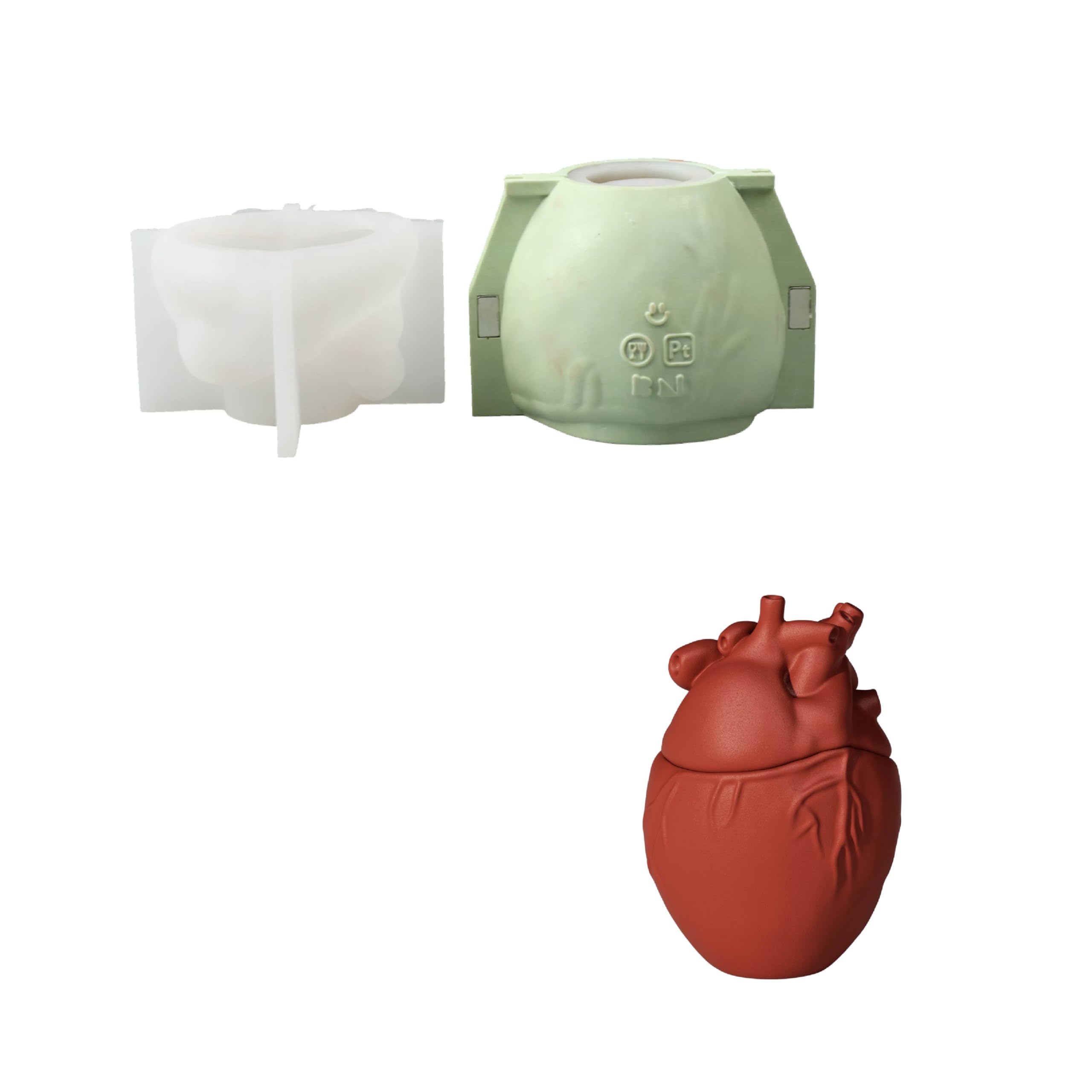 Moule bougie coeur silicone pour démoulage facile sans casse