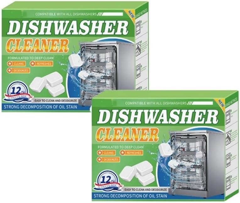 True Fresh Dishwasher Cleaner And Deodorizer Tablets 12-Pack, Remove Stains, Limescale, Hard Water & Mineral Buildups - Monthly Maintenance For Deep Cleaning(3Count (Pack of 3))