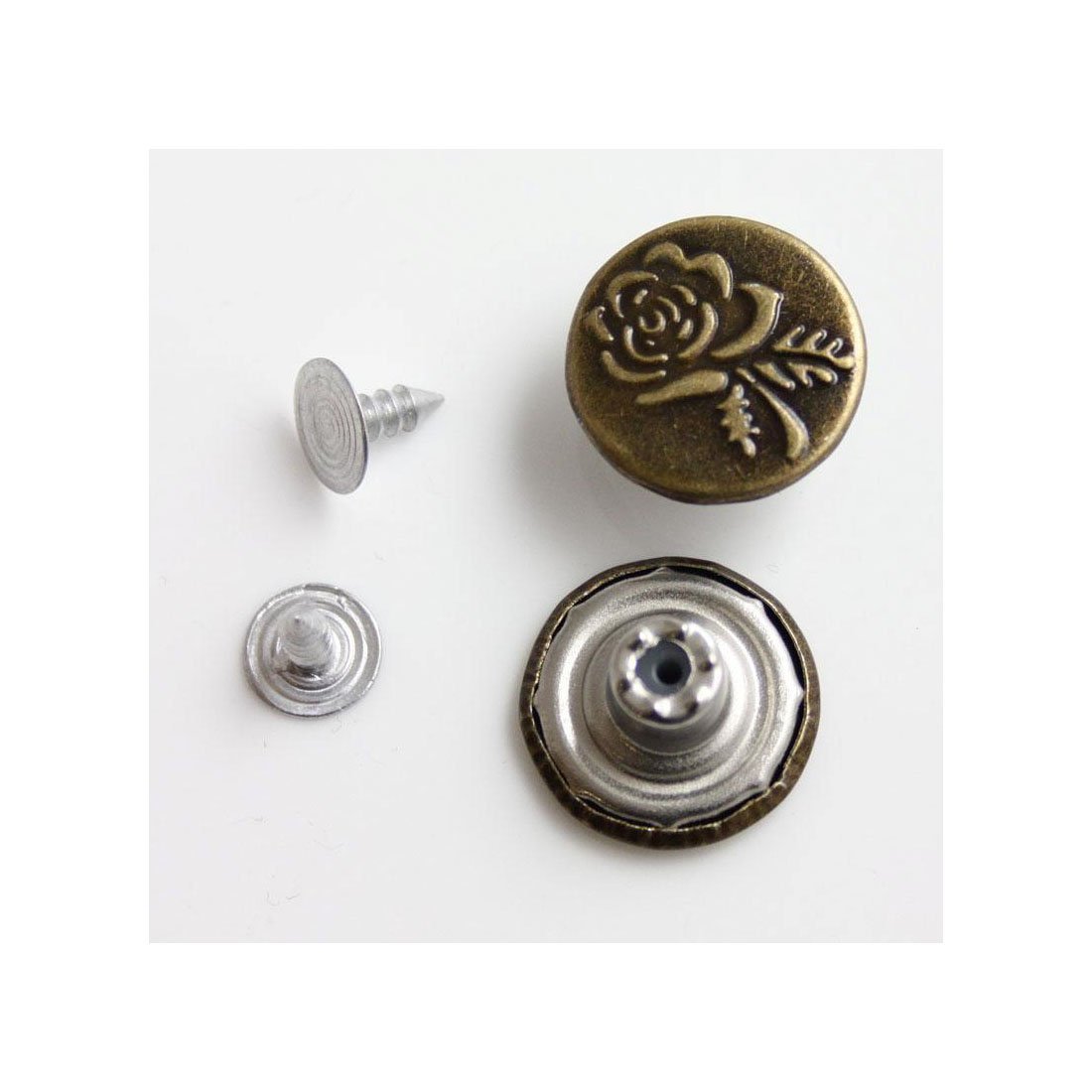 10 x Jean Stud 17mm & 20mm Buttons *21 Types* Replacement Hammer ON Stud UK Seller (Pack of 10) (17mm, H1962)