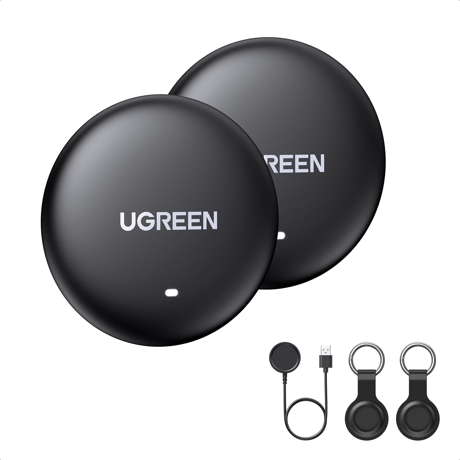 UGREEN FineTrack Mini avec Recharge sans Fil iOS Uniquement | Traceur Bluetooth, Compatible avec Apple Find My, Localisateur pour Clés, Valises