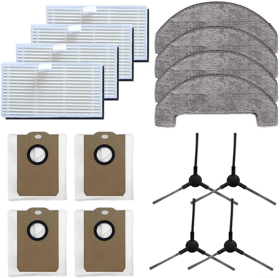 For MONSGA MS1 MAX Robot Vacuum Accessories Kit – Side Brushes, Filters, Mop Cloths, Dust Bags For Efficient Home Cleaning