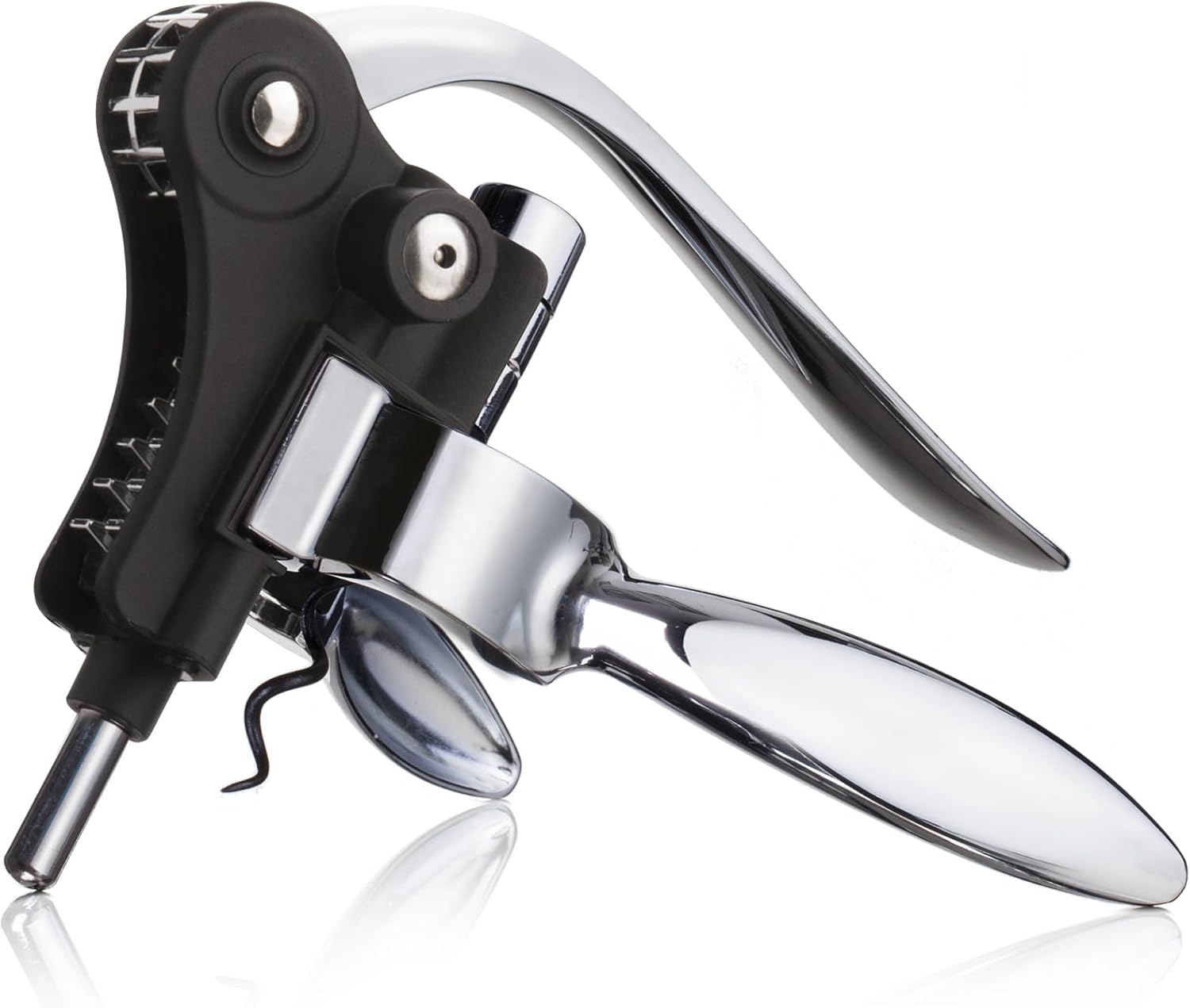Vacu Vin Lever Corkscrew – Premium Two-Step Wine Opener with Grip Handles – Quick & Easy Cork Removal – Ergonomic Wine Bottle Opener for Natural or Synthetic Corks – Durable & Stylish Design