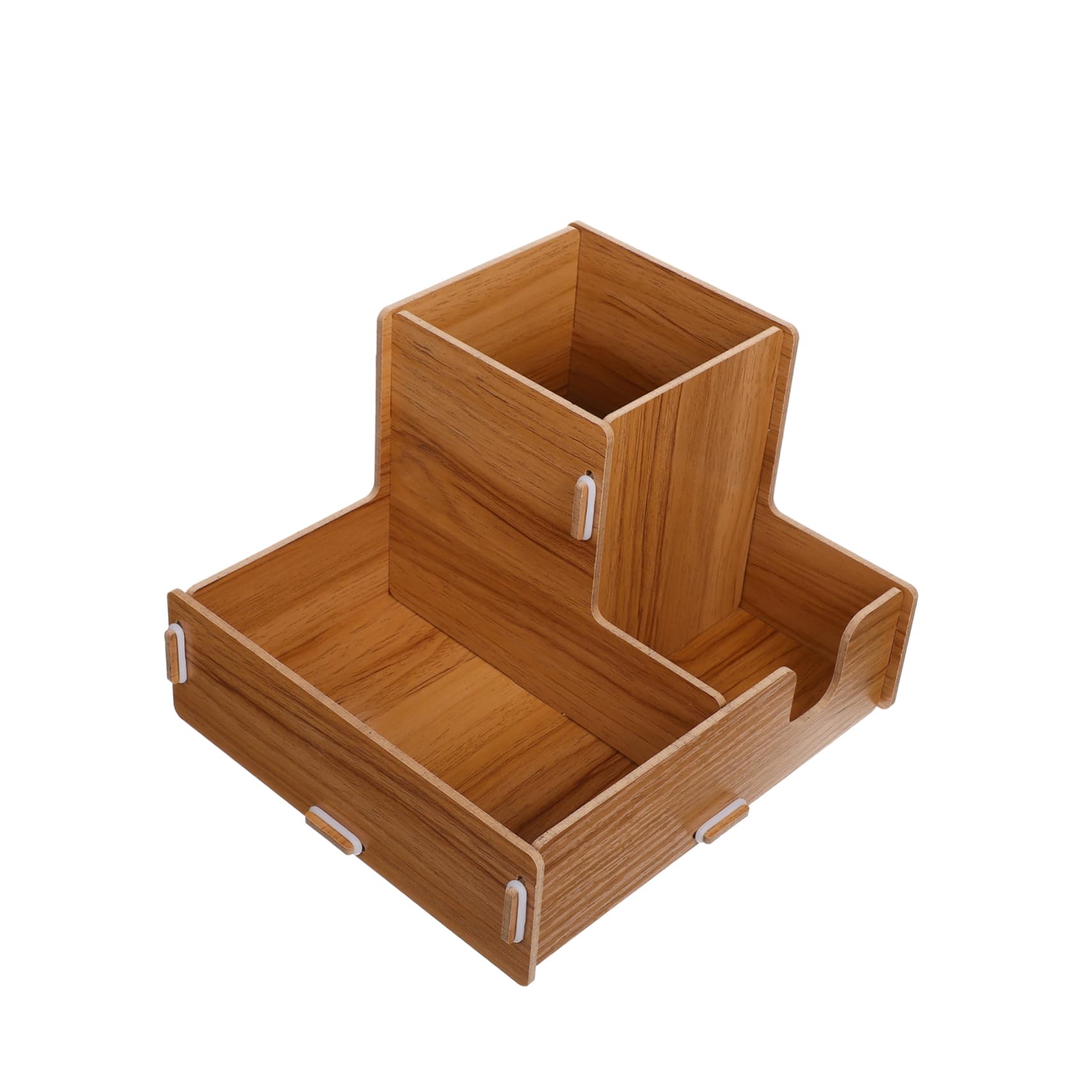 Porta Bicchieri Organizer da Tavolo in Legno Scomparti per Coperchi e Cannucce per Bicchieri di Carta USA e Getta per caffè e Ristoranti