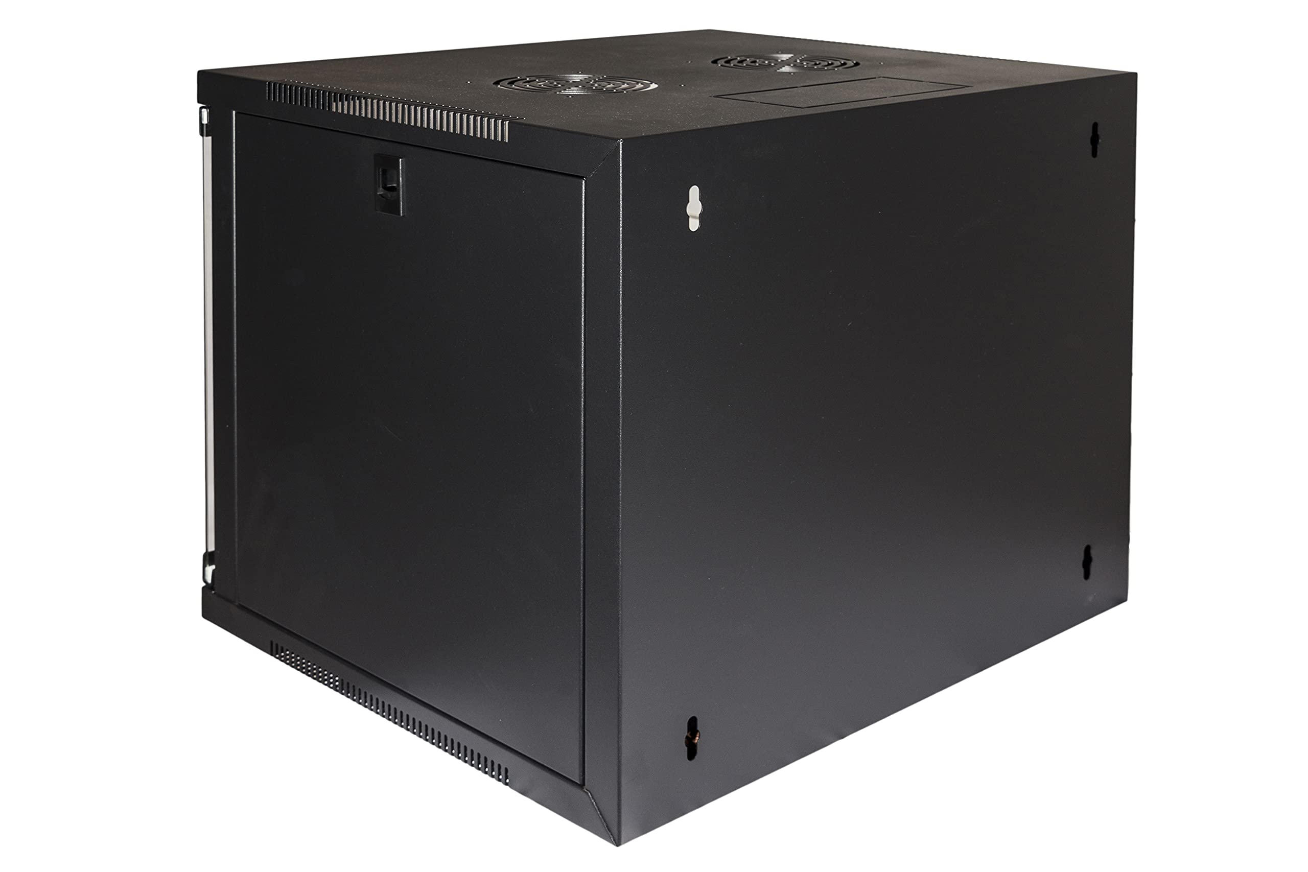 LINK LK1909UN Armadio Rack 19" 9U Montaggio a Parete Rete Fianchi Apribili Porta Vetro Temperato Nero 54x45x48,5 cm 50 kg