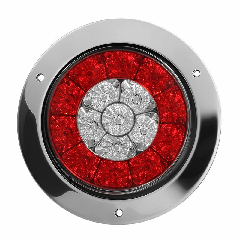 Genérico luz trasera 1X 4 Redondo Rojo/Ámbar 16LED para Freno de Remolque de Camión Parada de para Giro para Luces Traseras de Señal
